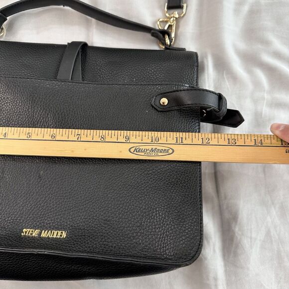steve madden wila bag purse shoulder faux leather black - Picture 6 of 8